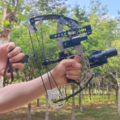 Mini Compound Bow Arrow Set 15-32lbs Short Axis Archery Bow Hunting Shoot R/LH
