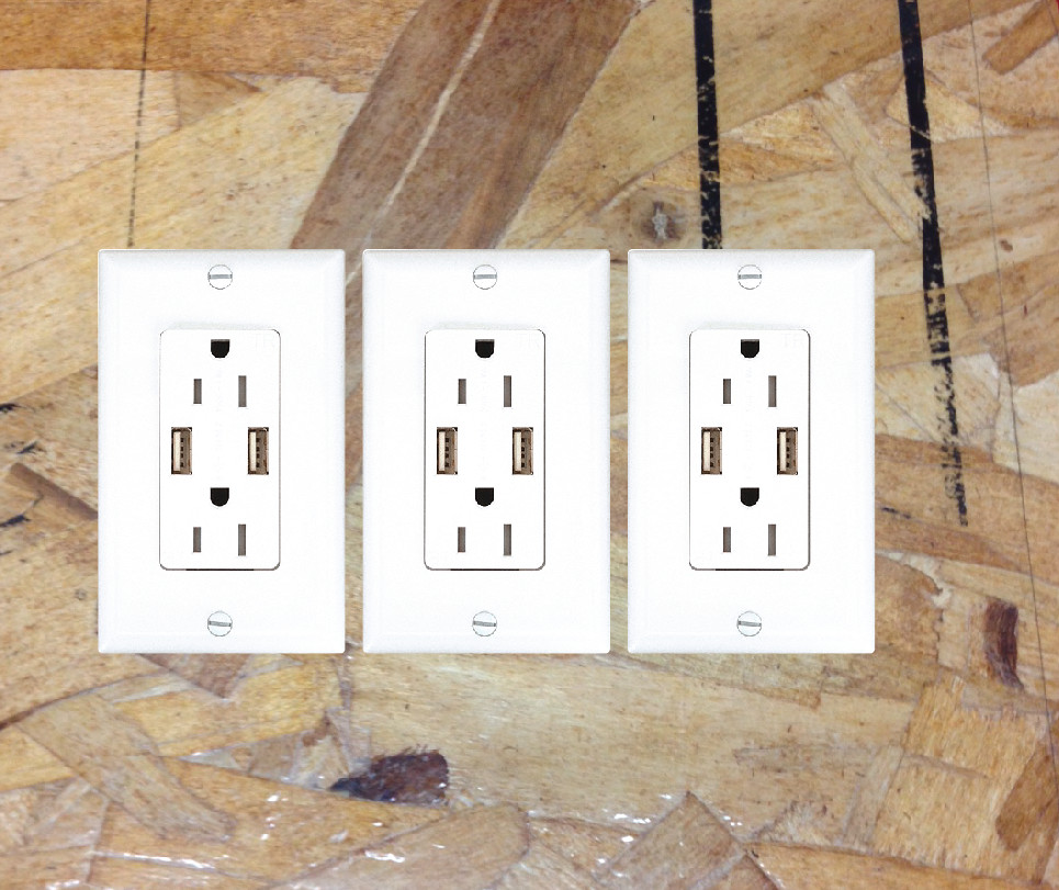 Fake Electrical Outlet & USB Wall Plate Sticker Decal 3 Pack Joke Prank Confuse