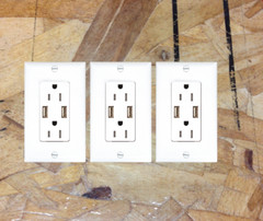 Fake Electrical Outlet & USB Wall Plate Sticker Decal 3 Pack Joke Prank Confuse