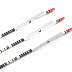 12x 30″ Archery Carbon Arrows Spine 500 Turkey Feather For Compound/Recurve Bow