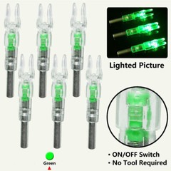 6Pcs LED Lighted Nocks ID 6.2mm Shooting Archery For Compound Bow Arrow Nocks