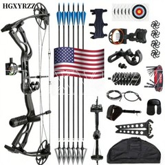 Compound Bow Set 320FPS Sight Release Arrows Arm Guard Archery 0-70lbs Hunting