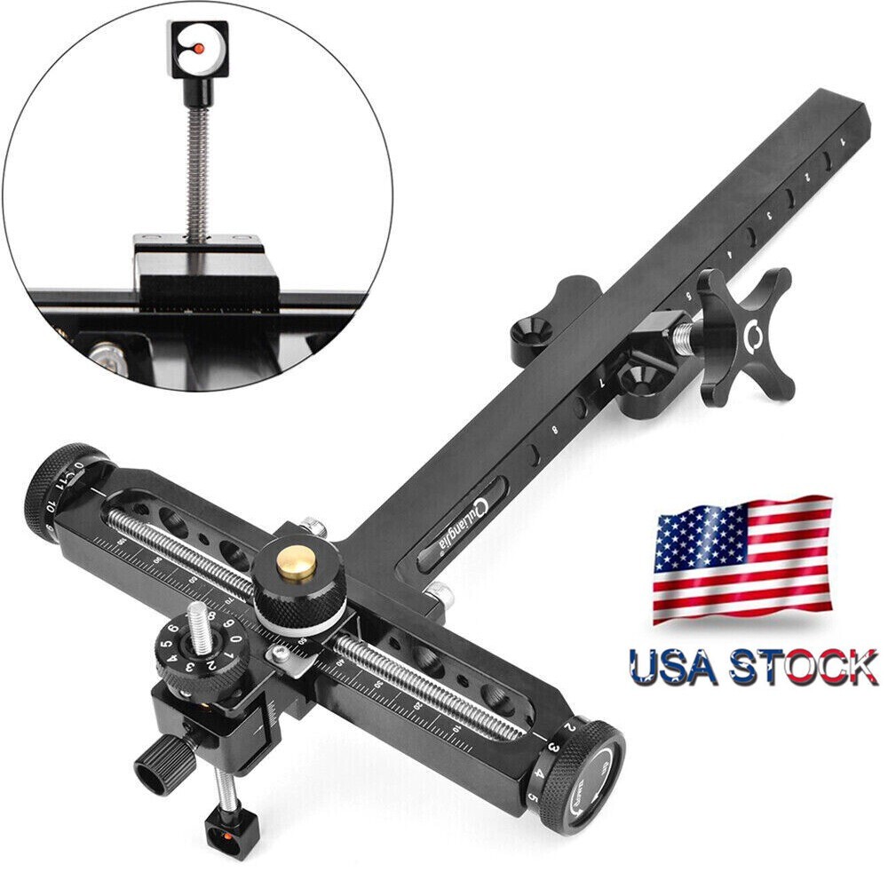 9″ Recurve Bow Sight 1 Pin Adjustable Aluminum T Shape Archery Hunting Target US