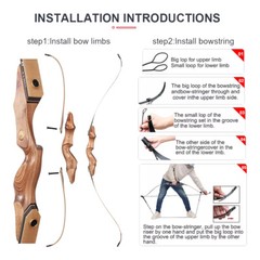 TOPARCHERY 60» Archery Recurve Bow Wooden Bow for Right Hand Target Hunting