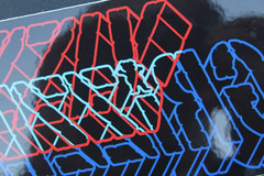 Grizzly Skateboard Grip Tape Red Blue 3D Z65C Original Skateboarding STICKER