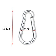 NEW SET of 12 Spring Clips 1.5″ Snap Hook Carabiner Clips Stainless Steel