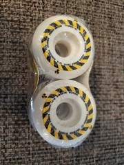 Hazard Sign CP+ Conical Surelock White Skateboard Wheels 52mm NEW 101A