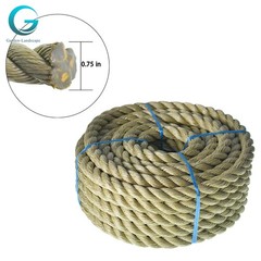 3/4 Inch × 50 Feet Manila Rope 3 Strand Twisted PP Wear Resistant Rope