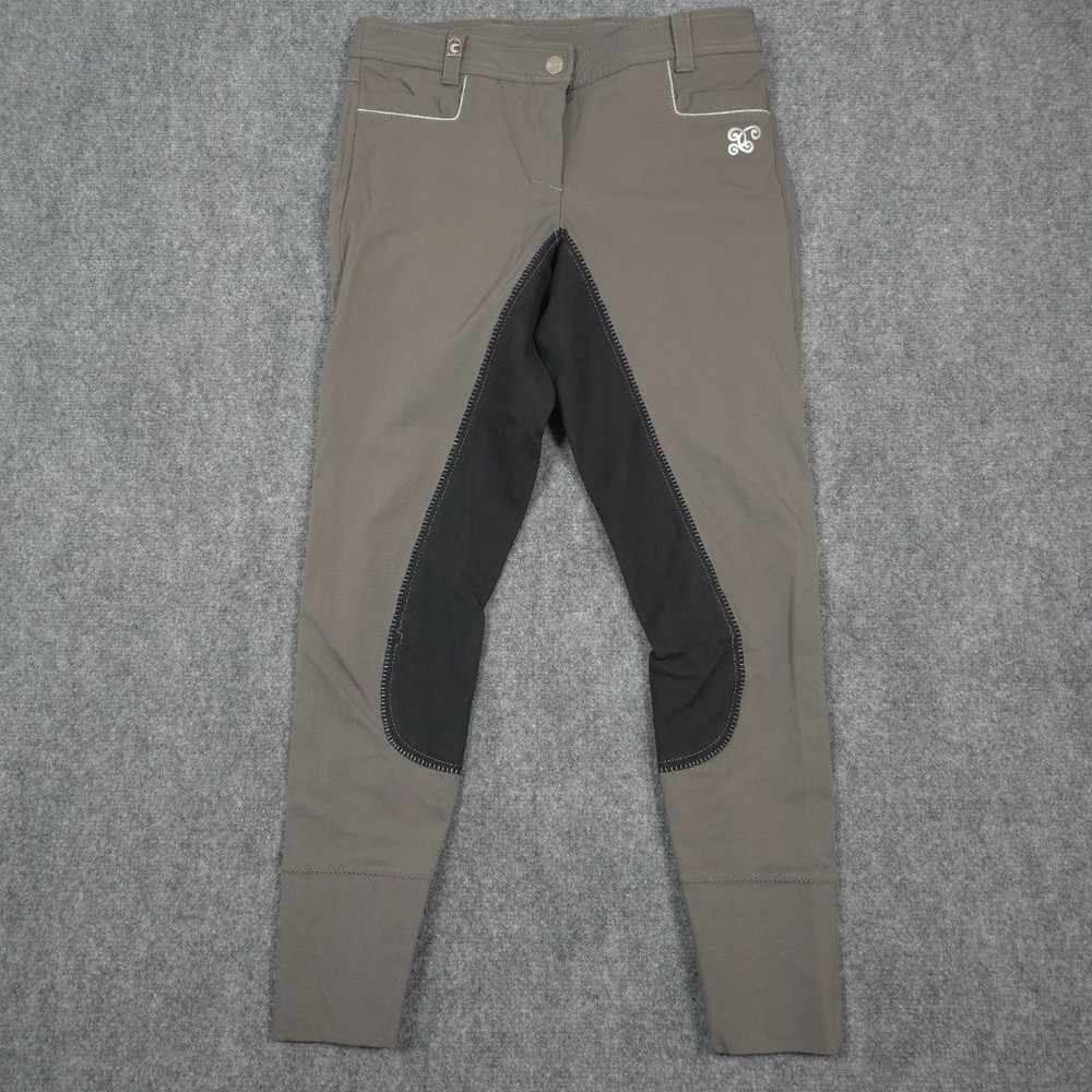 Cavallo Crystal Breeches Womens 28×27 Gray Equestrian Riding Pants READ