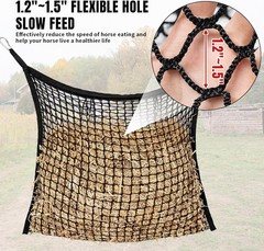 2 PCS Slow Feed Hay Net for Horses, Large Capacity Hay Bags for Horses 35×31″