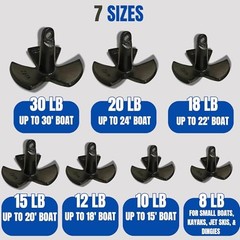 Black PVC Vinyl River Anchor – Scratch-Resistant – 18 lb