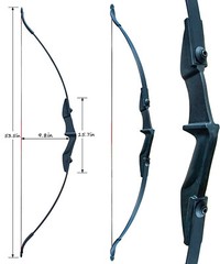 57 in Ambidextrous Takedown Recurve Bow 12Pcs Arrows Set Archery Right Left Hand