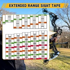 Extended Range Archery Sight Tape, Sight from 20 to 120 Yards, Bow Sight Tape…