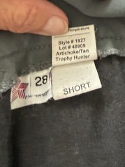 Tailored Sportsman Trophy Hunter (Style #1927) Artichoke/Tan Size 28 Short