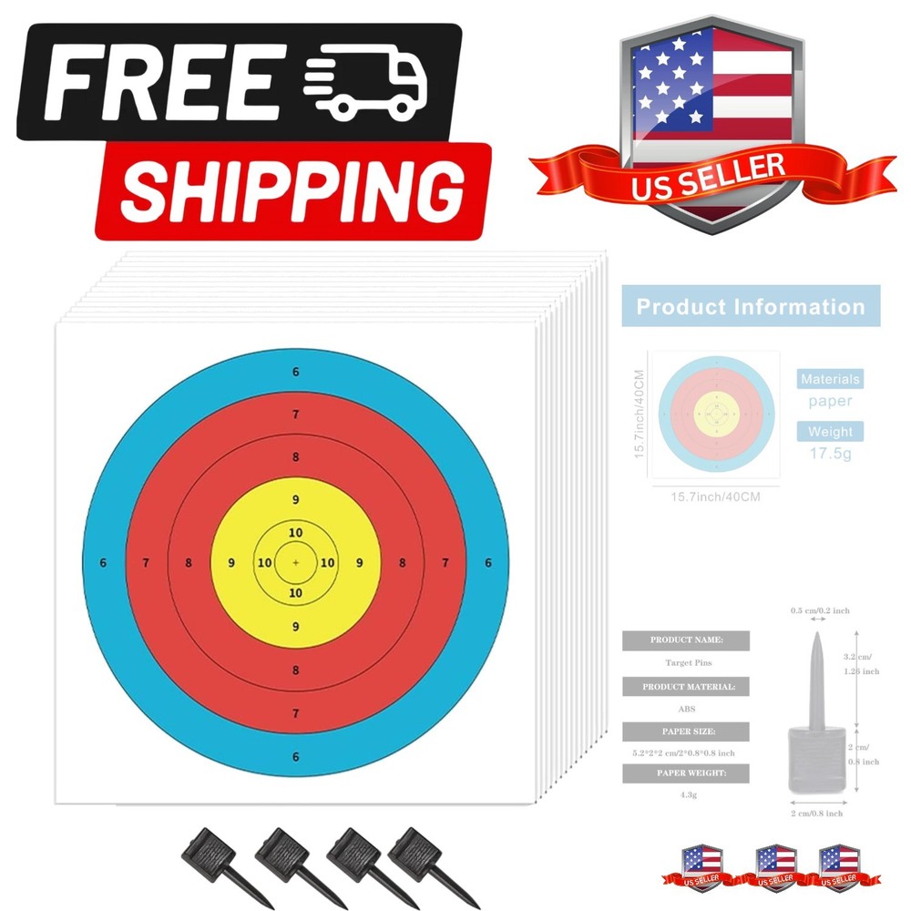 20pcs Archery Targets Paper Standard 40cm/60cm/80cm Bow and Arrow Targets Fac…