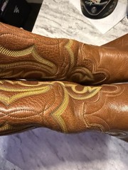 Vintage Justin 1470 Western Cowboy Boots Brown Leather Mens 8.5D US Ranch Rodeo