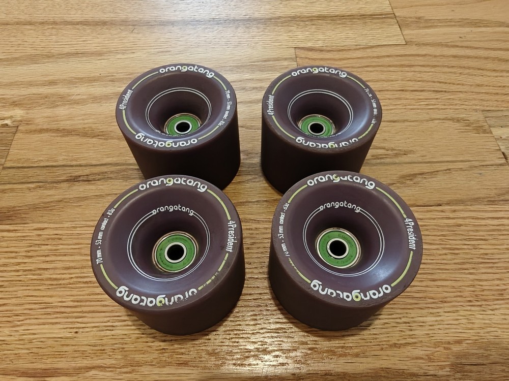 Orangatang 4President 70mm 53mm Contact 83a Purple Longboard Wheels w/ bearings