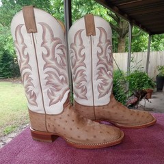 Justin Full Quill Ostrich Boots 8.5D