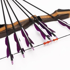31″ Carbon Hunting Arrows with Turkey Feathers, 12 Pack