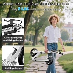 Scooters for Kids 8-12, Teens & Adults – Lightweight, Foldable, 8-Inch Big Wheel