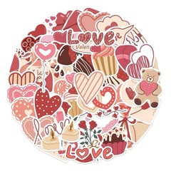 30Pcs Random Cute Love Theme Valentine’s Day Vinyl Waterproof Stickers Decals