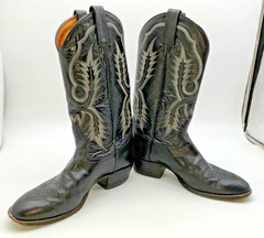Tony Lama 8.5 D 6903 Style Western Cowboy Boots Black