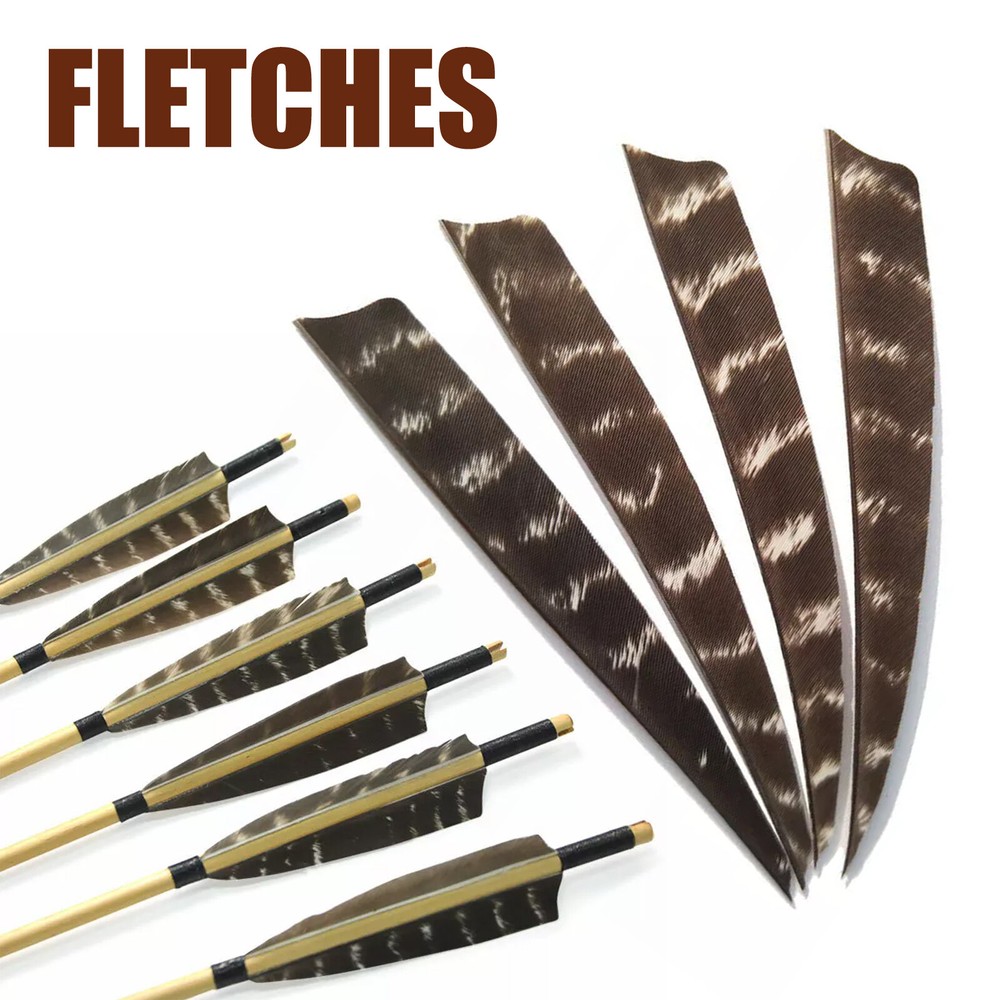 5in Archery Arrow Feather Fletches Right Left Wings Natural Turkey Fletching DIy