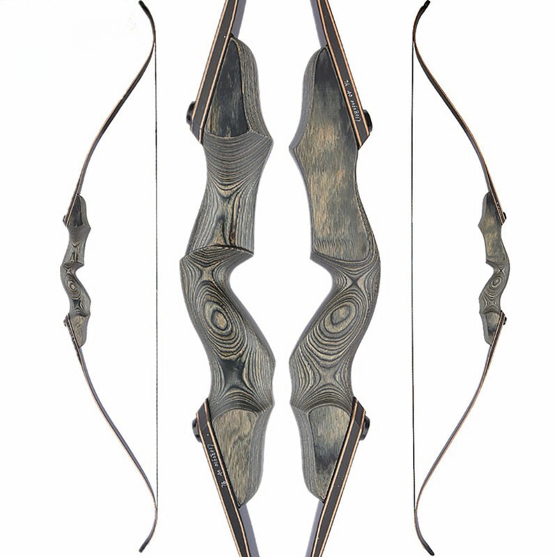 60» Archery Recurve Bow 25-60lbs Takedown Wooden Riser Shooting Hunting Target