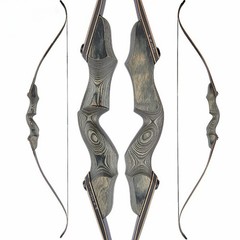 60» Archery Recurve Bow 25-60lbs Takedown Wooden Riser Shooting Hunting Target