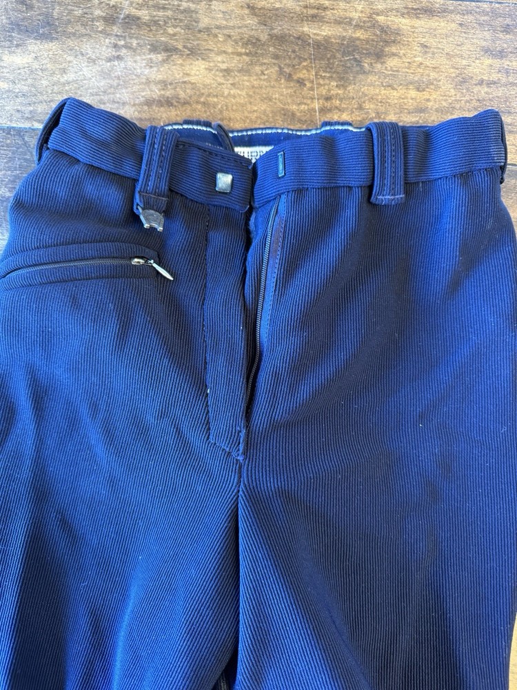 Turnier Riding Britches Unisex Kids Navy Blue Stretch Size 34 Zip & Button