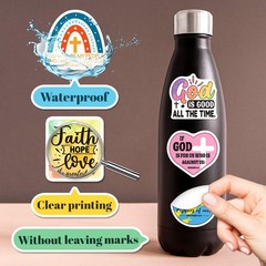 200 Pcs Inspirational Jesus Bible Verse Stickers for Water Bottles Scrapbook
