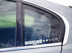 Wanted Level 1-5 Star Vinyl Decal Funny Bumper Sticker
