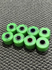 Anabolix 61×40 101a Green Quad Roller Skate Wheels 45mm Speed Jam Assorted Hubs