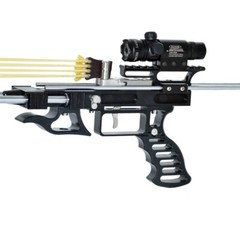 Powerful Slingshot Rifle With Green Laser Aiming For Hunting Catapult Shooting