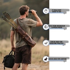 12pcs 33″ Wooden Arrows Turkey Feather Sharp Iron Tips for Recurve Bow Longbow