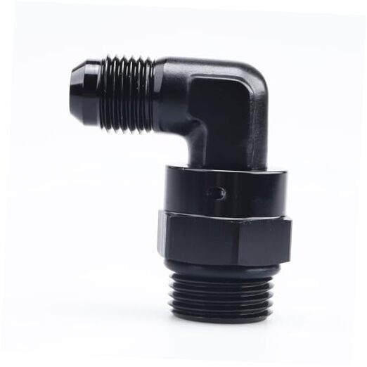 -6 AN Male to -8 AN ORB 90 Degree Swivel Fitting Adapter AN6 to AN8 Black