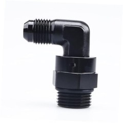 -6 AN Male to -8 AN ORB 90 Degree Swivel Fitting Adapter AN6 to AN8 Black