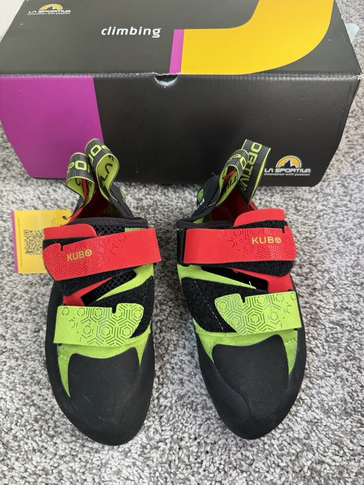 NWT La Sportiva Kubo Climbing Shoes, Goji/Neon, 36.5 M 4.5 W 5.5