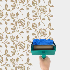 7» Inch Texture Rubber Roller Single Color DIY Patterned Paint Roller Decora…