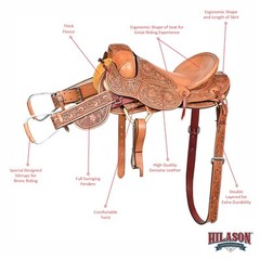 79HS Hilason Classic Series Hand-Made Rodeo Bronc American Leather Saddle