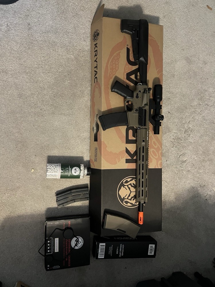 KRYTAC Trident MK2 SPR-M FDE Electric Airsoft Rifle w/ 1-4x20IR LPVO TR2SPRM-FDE