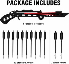 High-Velocity Dual Elastic Band Folding Crossbow Professional Training Portable
