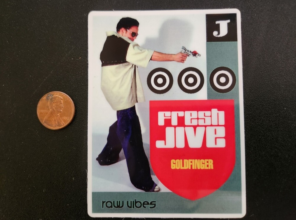 Fresh Jive Clothing Streetwear Goldfinger 1990s Sticker Vintage New Old Stock