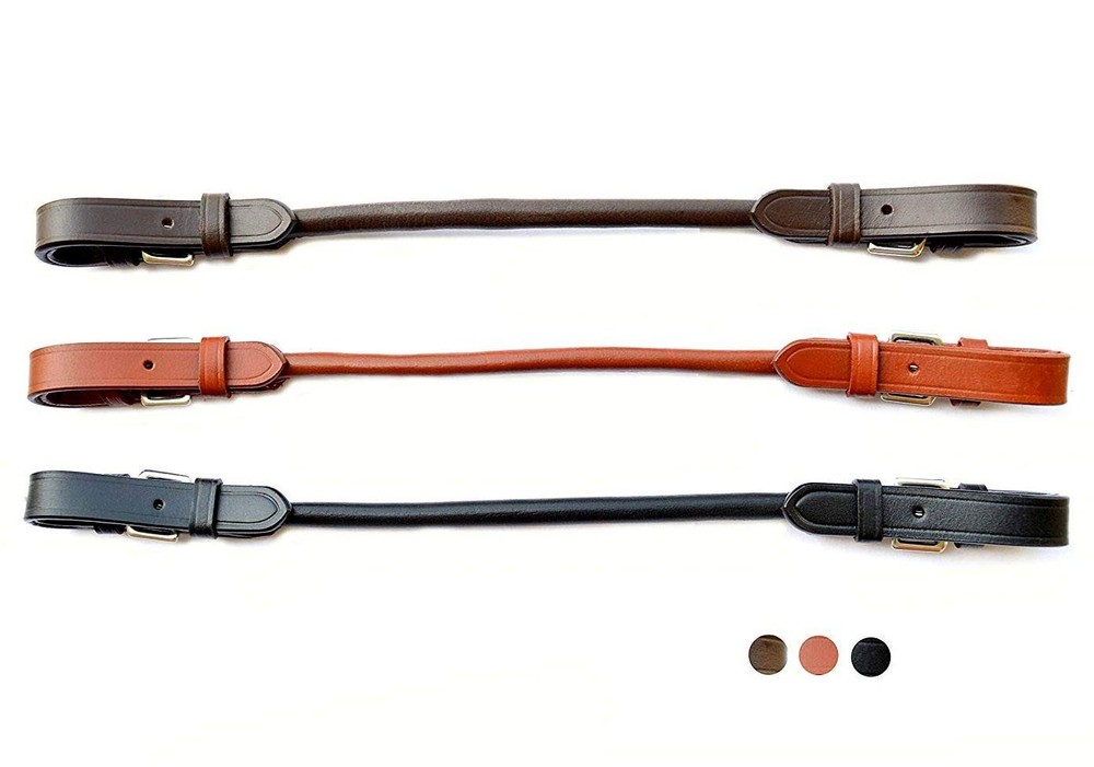 English Saddle Grab Straps Black/Chestnut/Dark Brown Leather (Dark Brown)