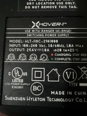 X Hover-1 Scooter HI-CME AC Power Supply 29.4V 1A 3-Pin