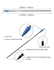 Archery 30Inch Carbon Practice Hunting Arrows with Removable for Youth Compou…