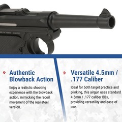 Evike Airguns – KWC P08 Luger CO2 Powered 4.5mm Air Pistol