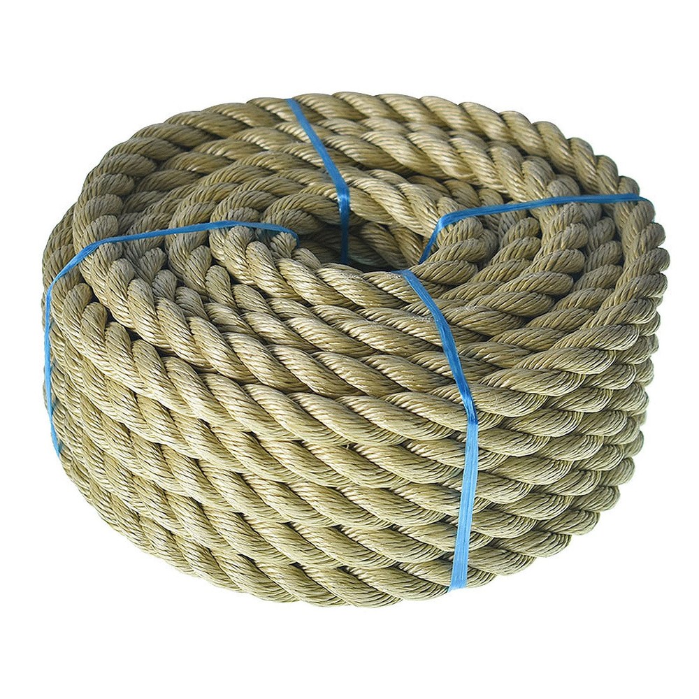 3/4 inch x 50 feet Twisted ProManila – UnManila Rop, 3 Strand Synthetic Polyp…