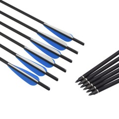 16-22″ Archery Crossbow Carbon Arrows Bolts Target Tips Hunting Shooting 6/12pcs