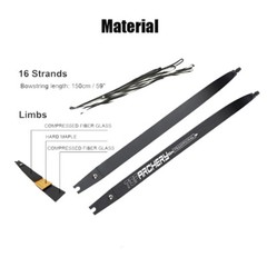 62″ ILF Recurve Takedown Bow 25-60lbs Archery Hunting Shooting Carbon Arrows